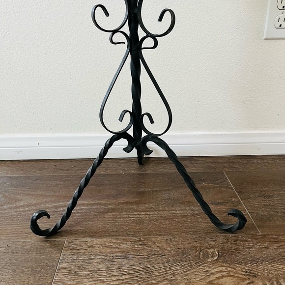 Antique Iron Candle Holder 22 Inches High - Picture 4 of 11